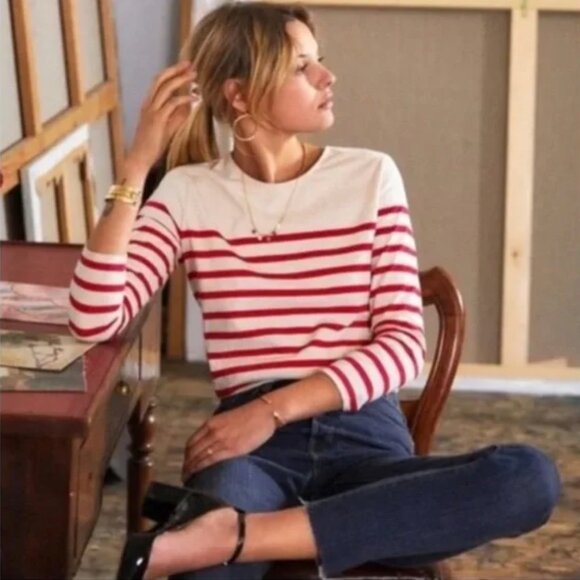 Sezane Oscar stripe blouse shirt Small - Picture 2 of 6